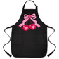 Coquette Pink Bow Cherry Apron – Cute Baking & Cooking Apron for Women, Valentine & Mother’s Day Gift