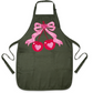 Coquette Pink Bow Cherry Apron – Cute Baking & Cooking Apron for Women, Valentine & Mother’s Day Gift