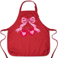 Coquette Pink Bow Cherry Apron – Cute Baking & Cooking Apron for Women, Valentine & Mother’s Day Gift