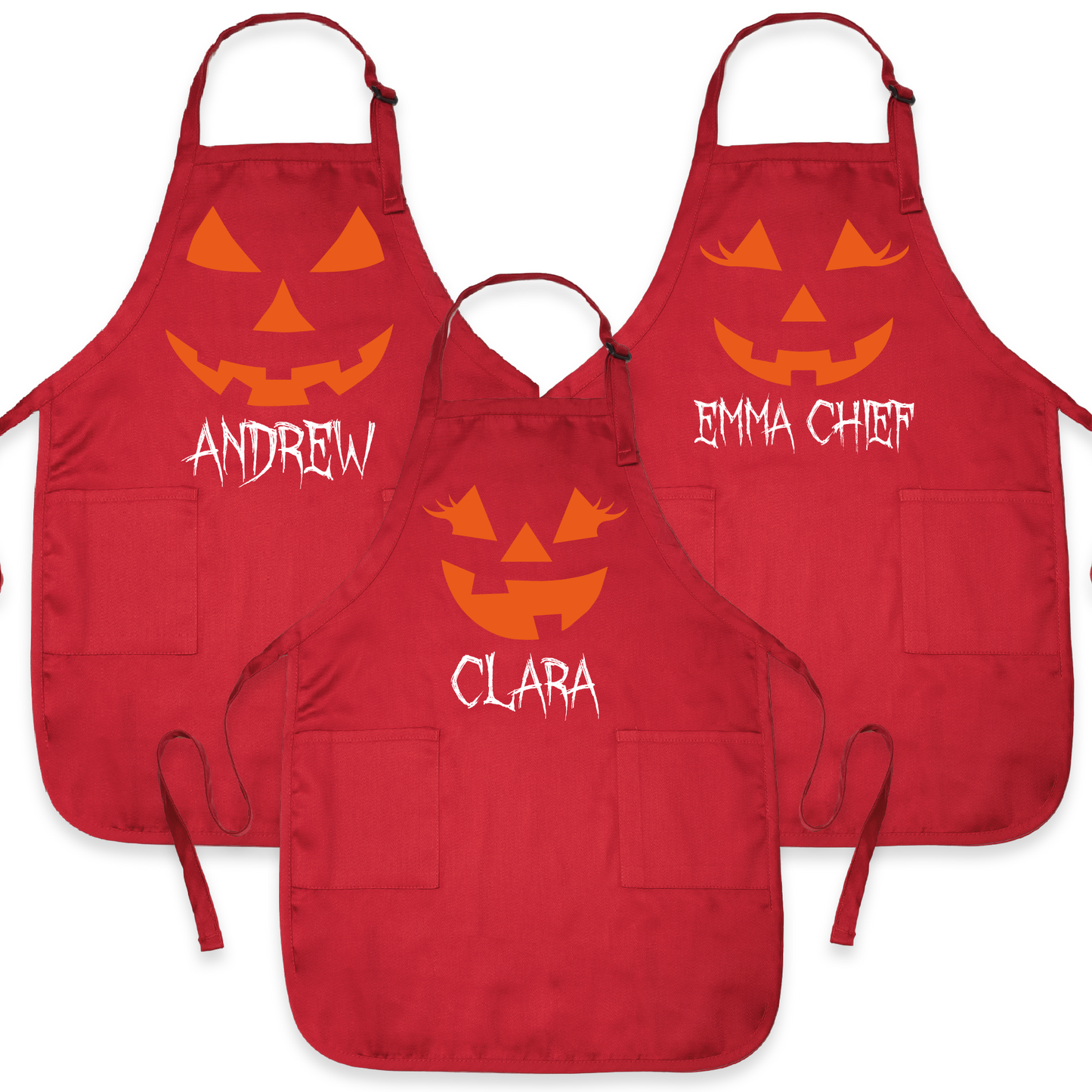 Custom Halloween Apron with Pumpkin Face – Personalized Kitchen Apron for Party & Baking