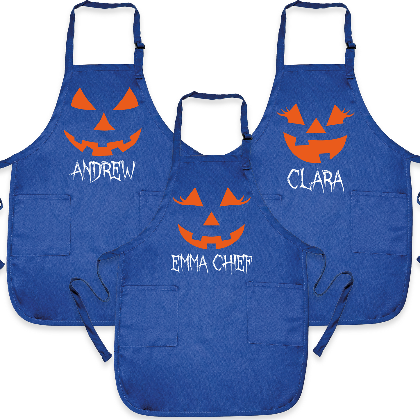 Custom Halloween Apron with Pumpkin Face – Personalized Kitchen Apron for Party & Baking