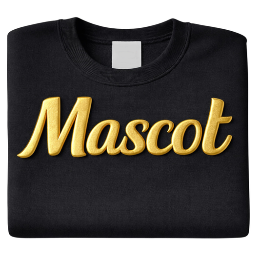 Custom Team Name Embossed Puff Sweatshirt – 3D Raised Text Mascot Sweater