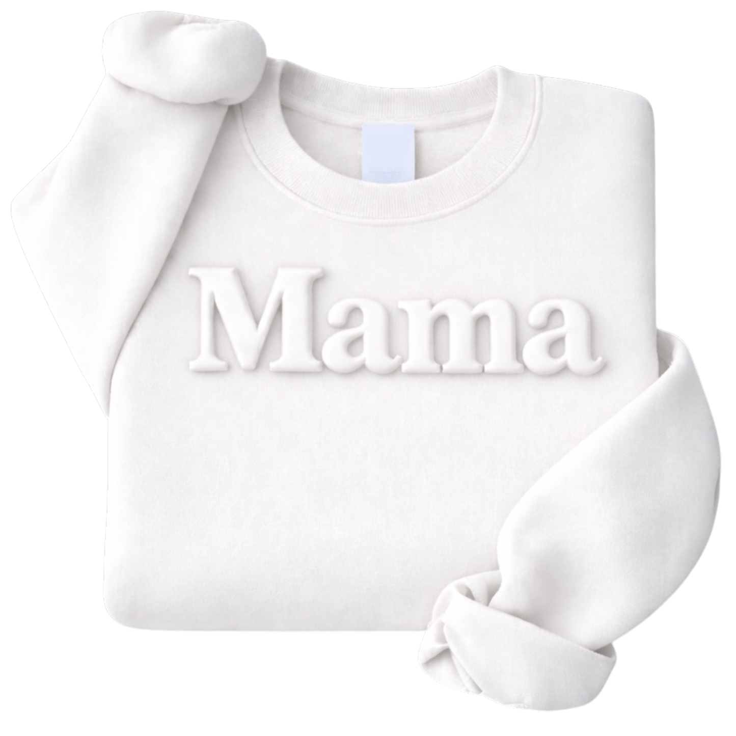 Custom Mama Embossed Puff Sweatshirt – 3D Raised Text Mommy Sweater