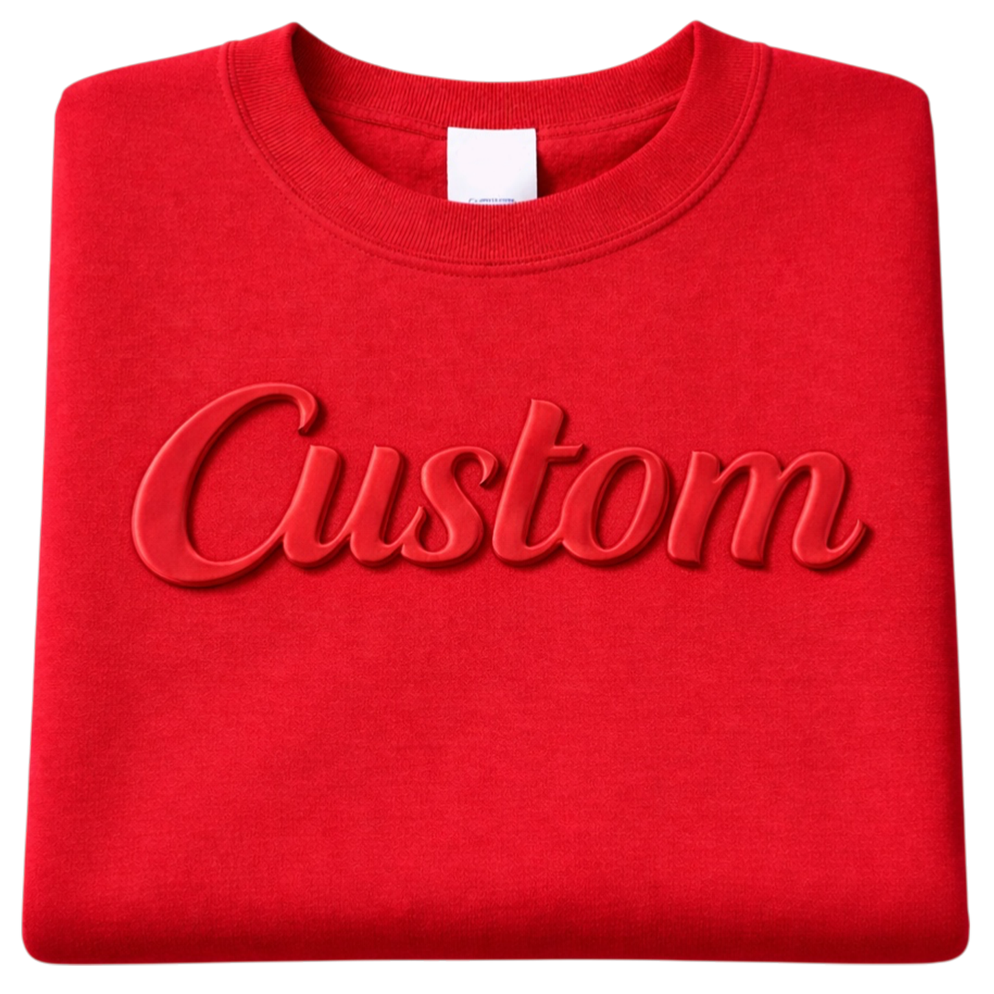 Custom Embossed Puff Print Sweatshirt – 3D Raised Text Sweater