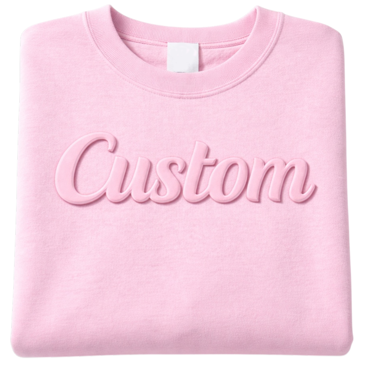 Custom Embossed Puff Print Sweatshirt – 3D Raised Text Sweater