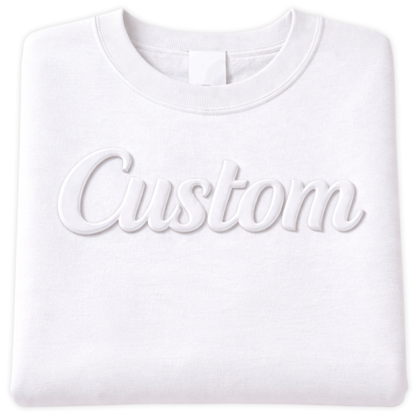 Custom Embossed Puff Print Sweatshirt – 3D Raised Text Sweater