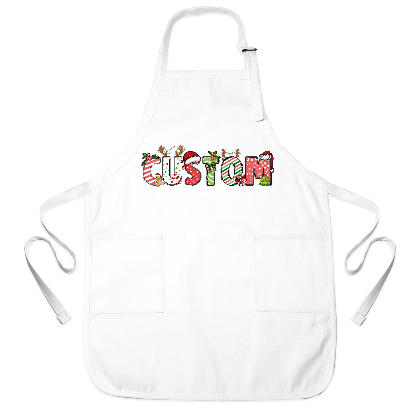 Custom Name Funny Christmas Apron – Personalized Family Kitchen Apron Gift