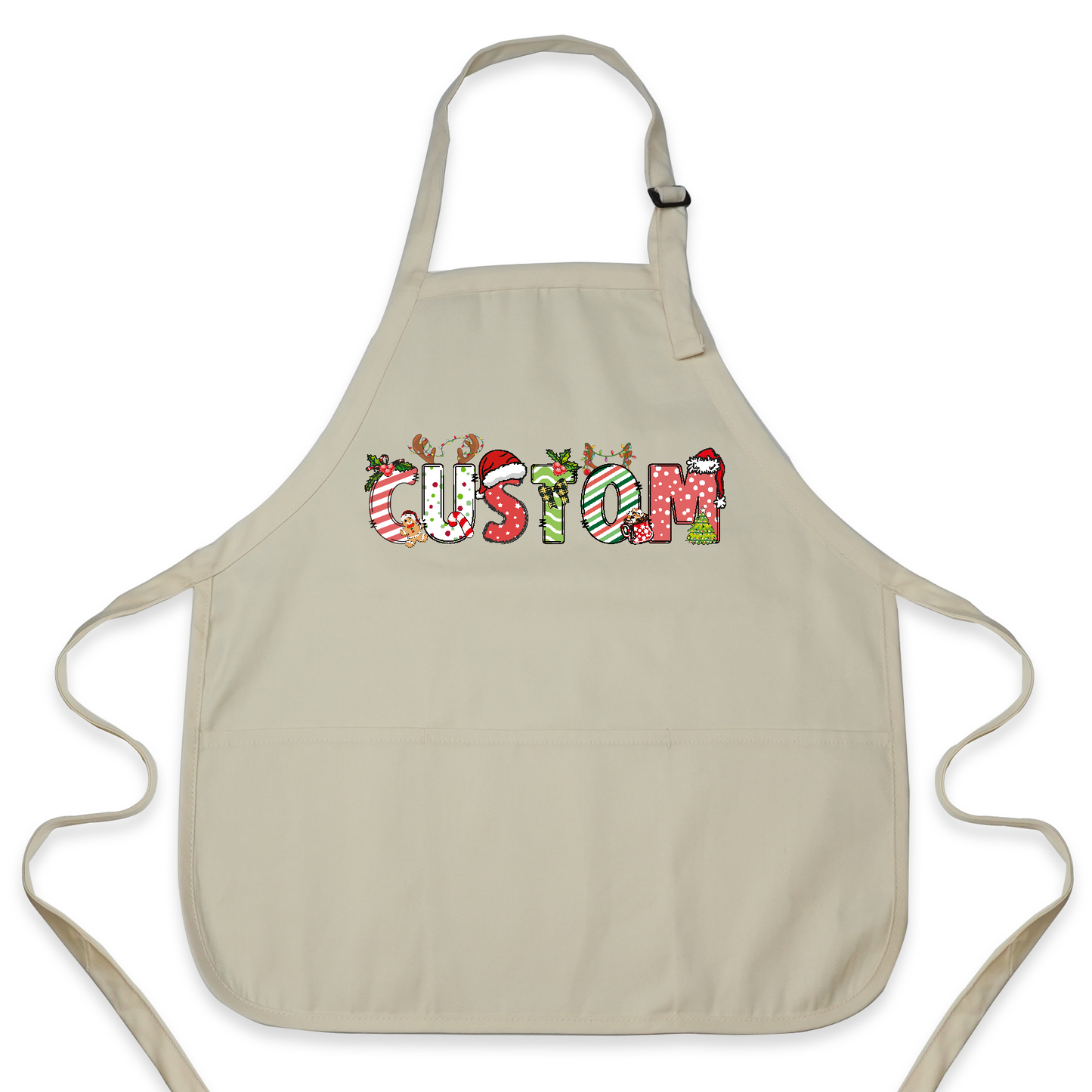 Custom Name Funny Christmas Apron – Personalized Family Kitchen Apron Gift