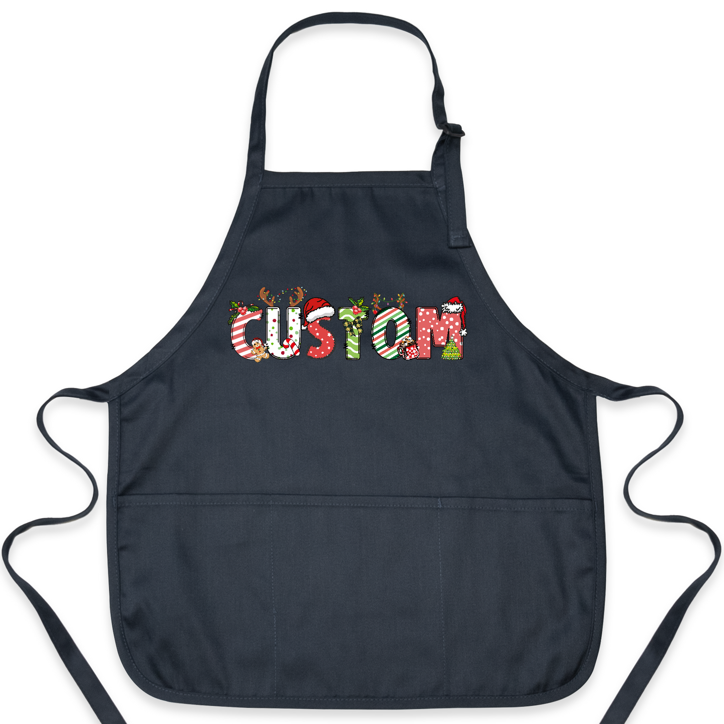 Custom Name Funny Christmas Apron – Personalized Family Kitchen Apron Gift