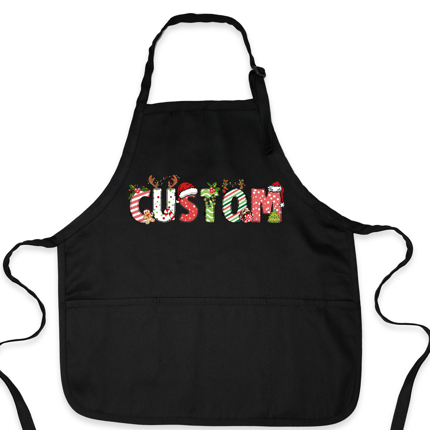 Custom Name Funny Christmas Apron – Personalized Family Kitchen Apron Gift