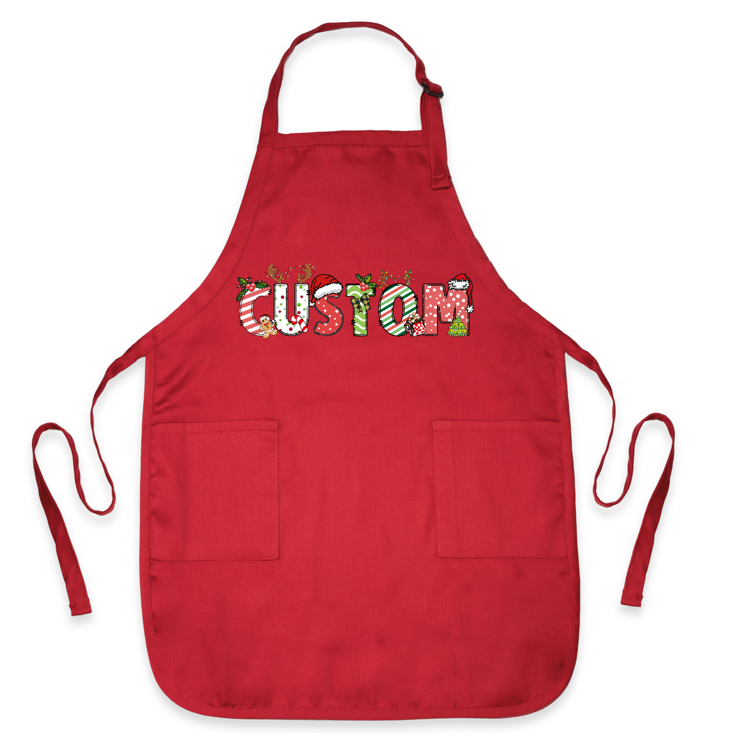 Custom Name Funny Christmas Apron – Personalized Family Kitchen Apron Gift