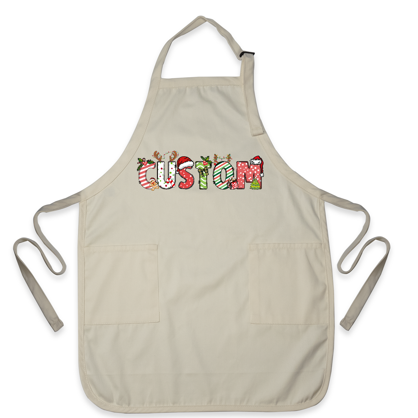Custom Name Funny Christmas Apron – Personalized Family Kitchen Apron Gift