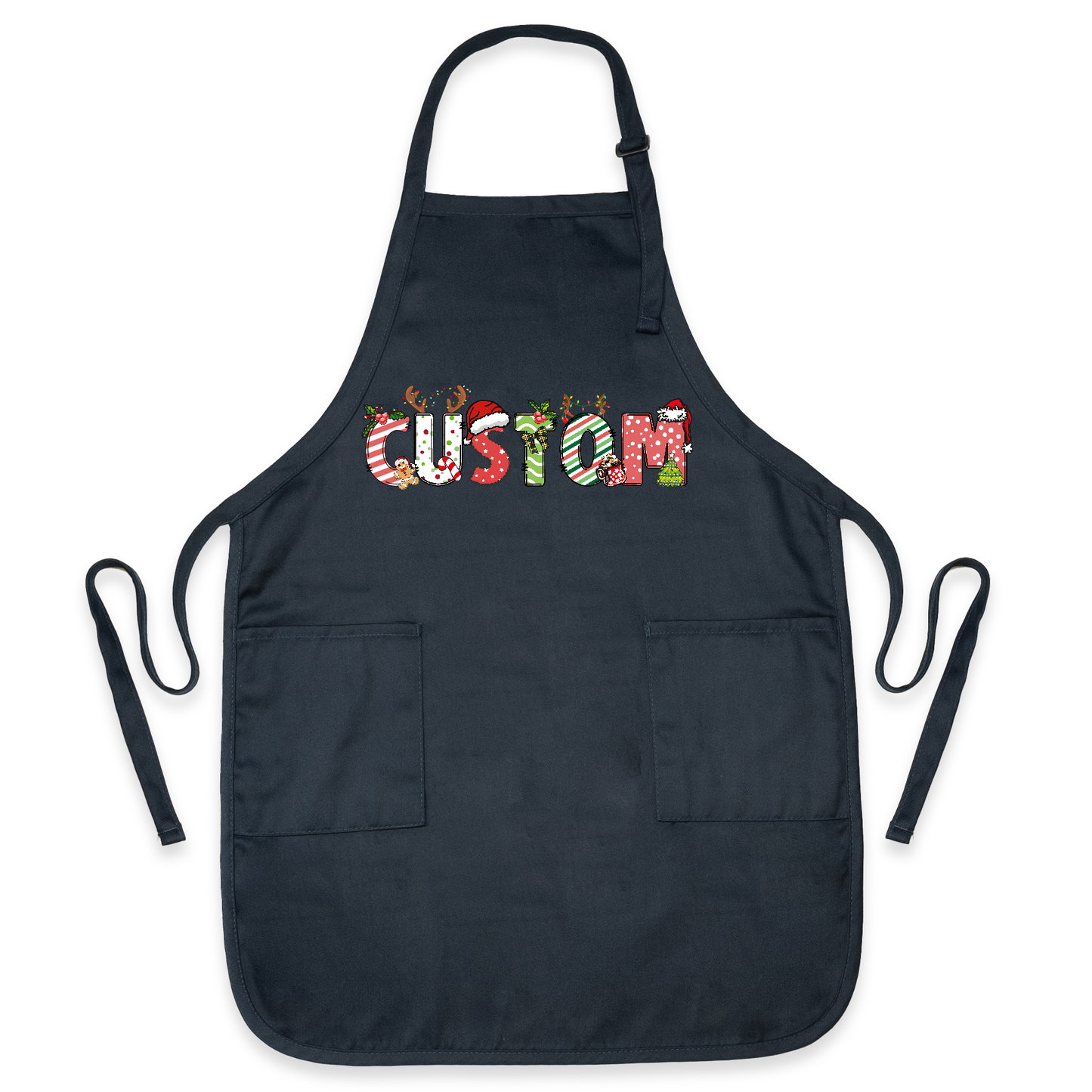 Custom Name Funny Christmas Apron – Personalized Family Kitchen Apron Gift