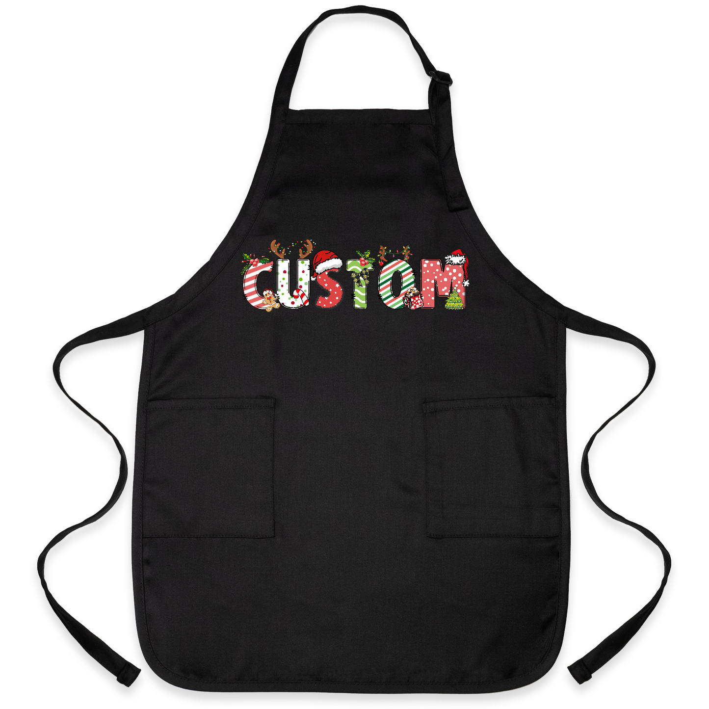 Custom Name Funny Christmas Apron – Personalized Family Kitchen Apron Gift