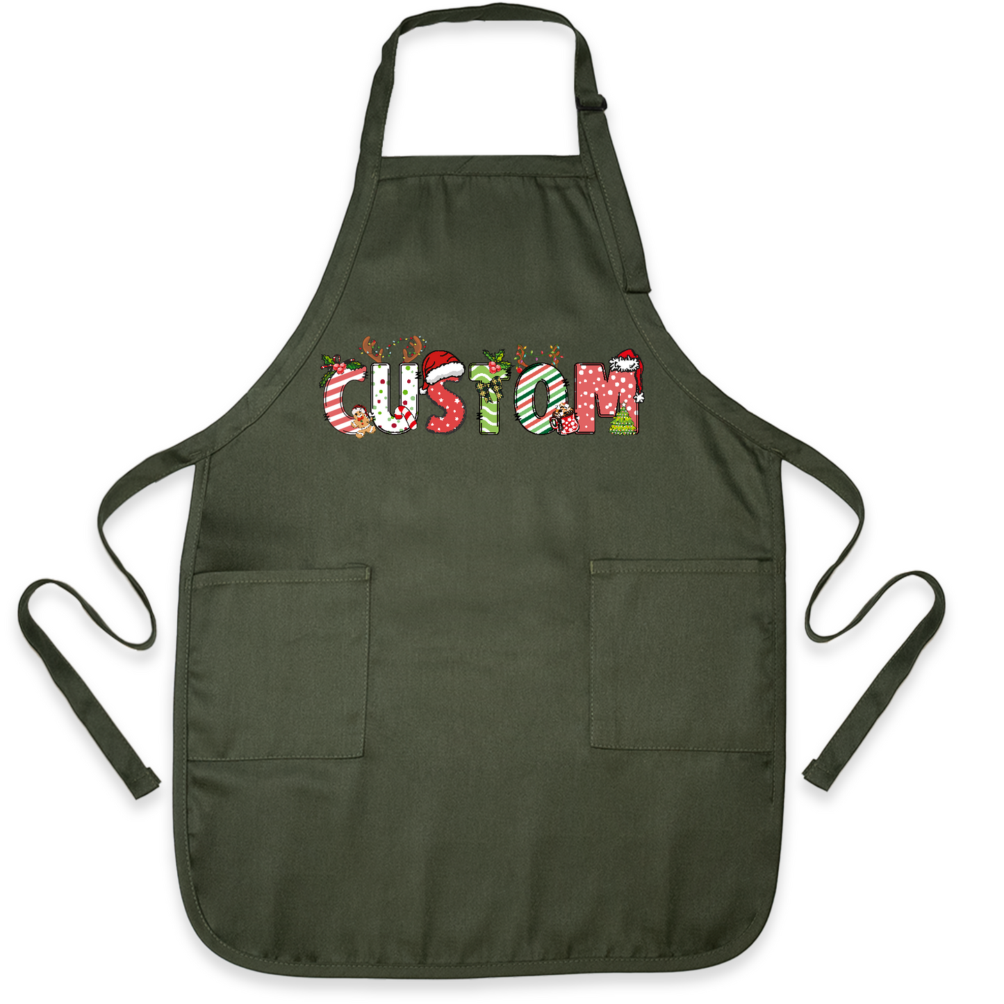 Custom Name Funny Christmas Apron – Personalized Family Kitchen Apron Gift