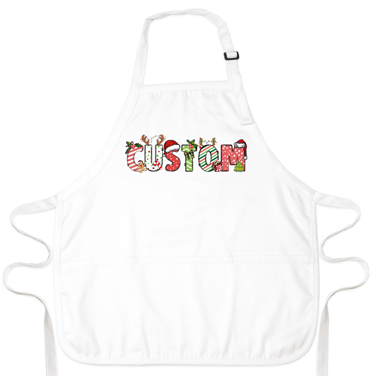 Custom Name Funny Christmas Apron – Personalized Family Kitchen Apron Gift