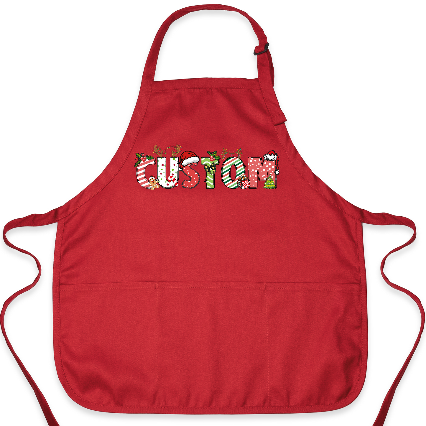 Custom Name Funny Christmas Apron – Personalized Family Kitchen Apron Gift