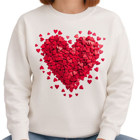 Flying Hearts Valentine Sweatshirt for Women – Cute Red Heart