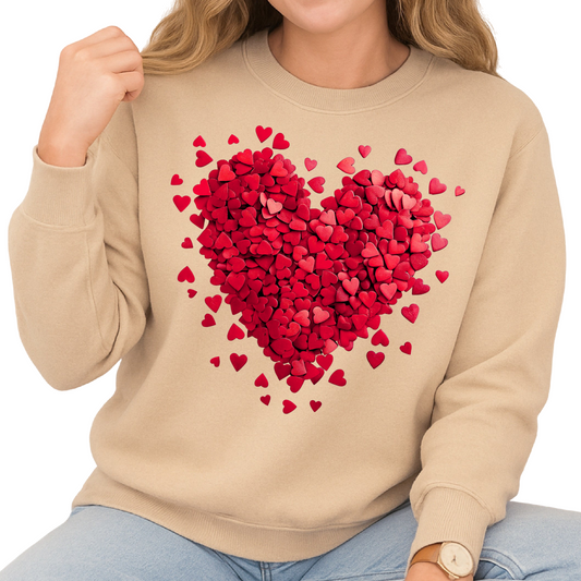 Flying Hearts Valentine Sweatshirt for Women – Cute Red Heart