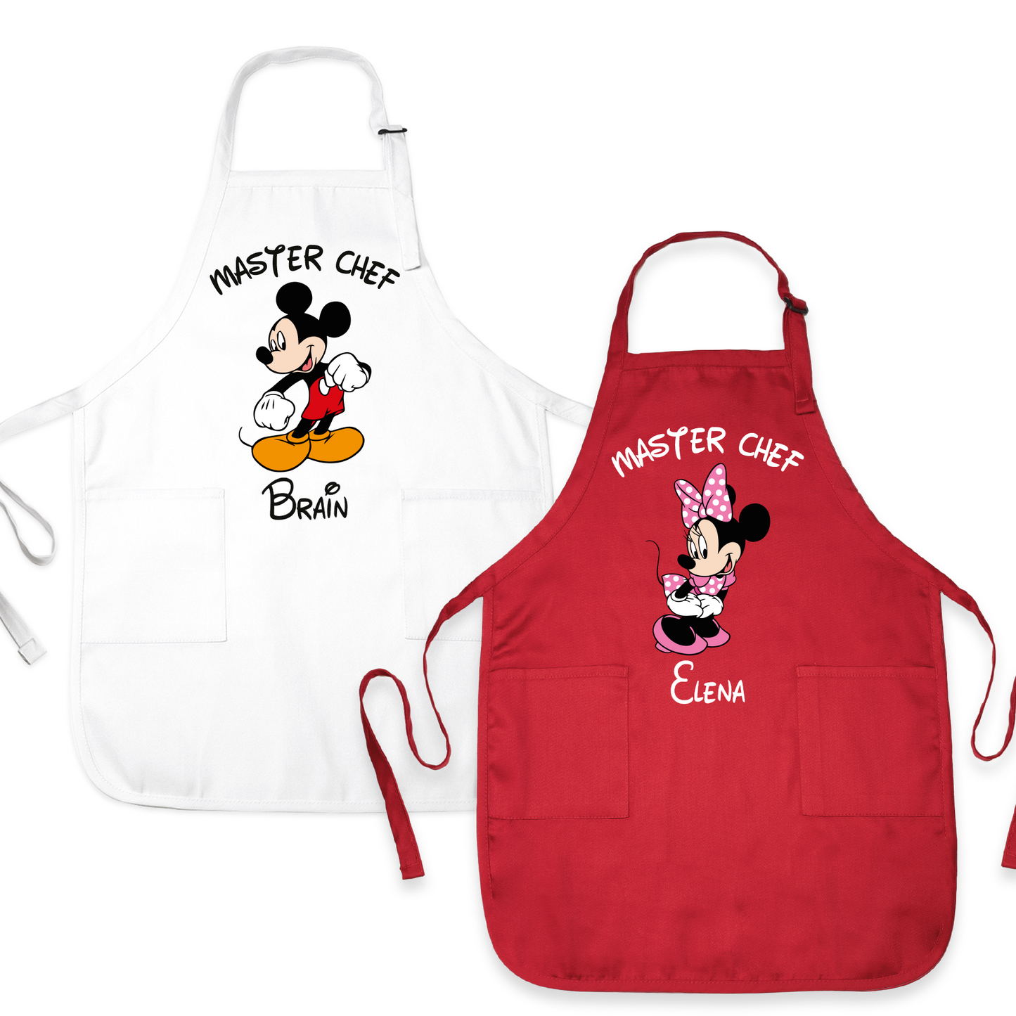 Custom Disney Family Apron – Mickey & Minnie “Master Chef” Matching Christmas Aprons
