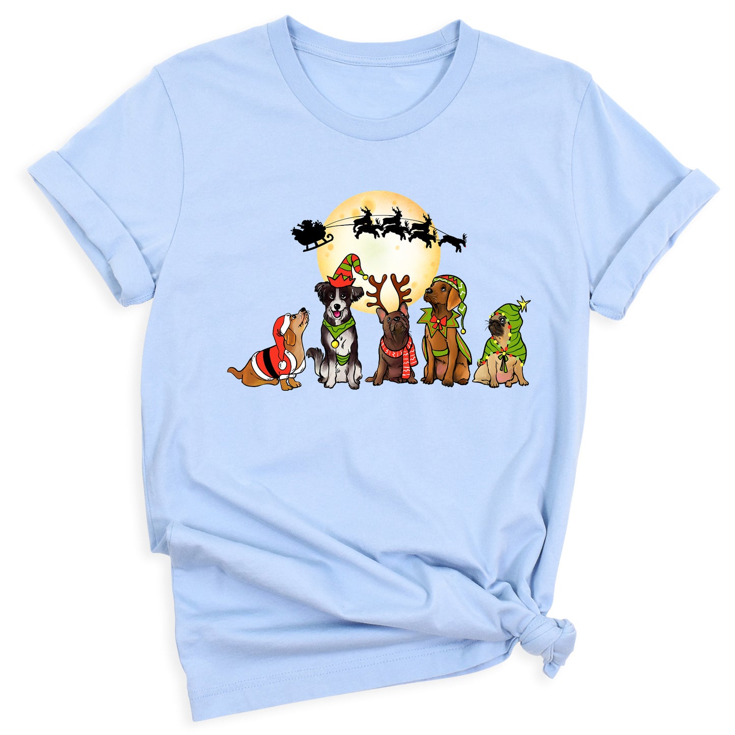 Christmas Dog Shirt – Santa Reindeer Dog Lover Holiday Tee
