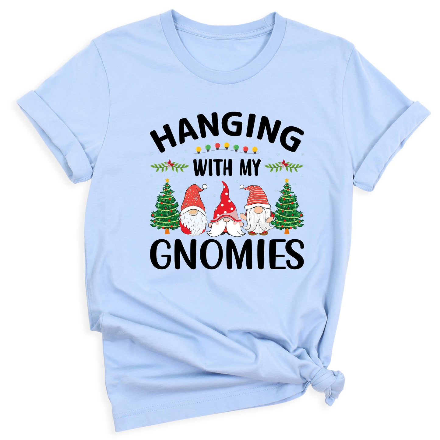 Hanging With My Gnomies Christmas Shirt – Cute Gnome Holiday Tee, Family Matching Xmas T-Shirt, Santa Gnome Party Shirt