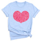 Valentines Day Pink Glitter Heart Shirt – Cute Love Graphic Tee