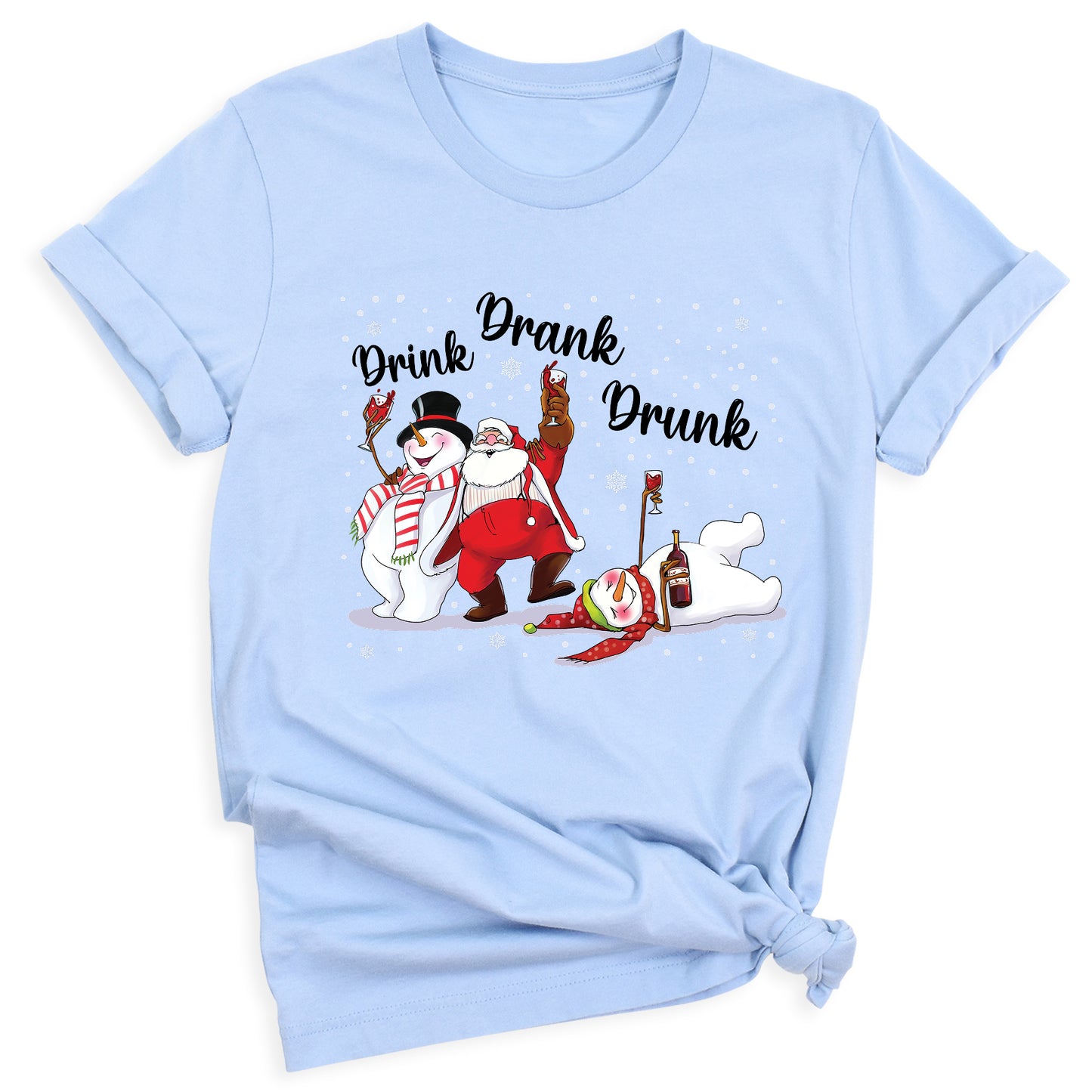 Drink Drank Drunk Christmas Shirt – Funny Holiday Party Tee
