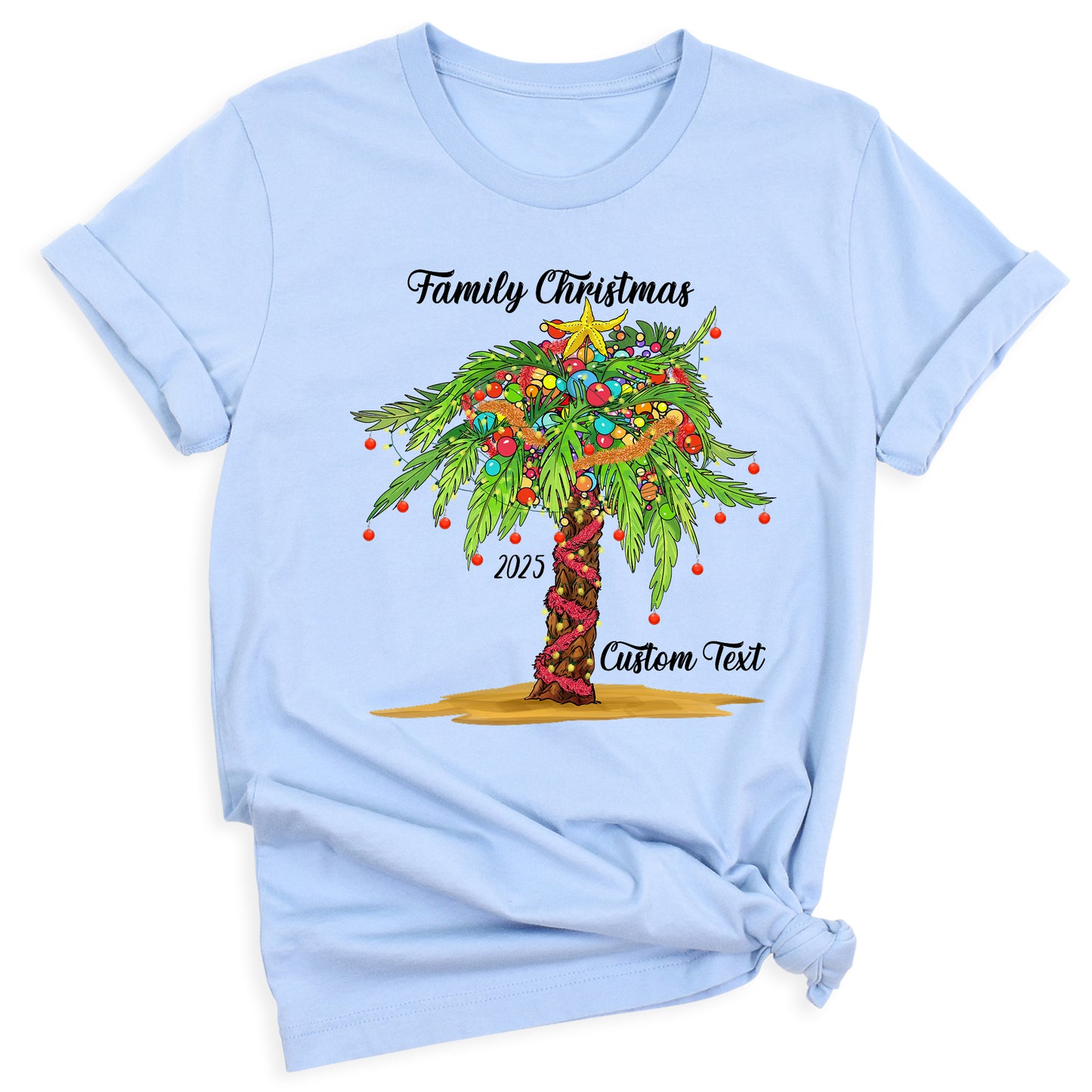 Custom Family Christmas Tree Shirts – Matching Christmas T-Shirts with Personalized Name & Year | Holiday Family Outfit
