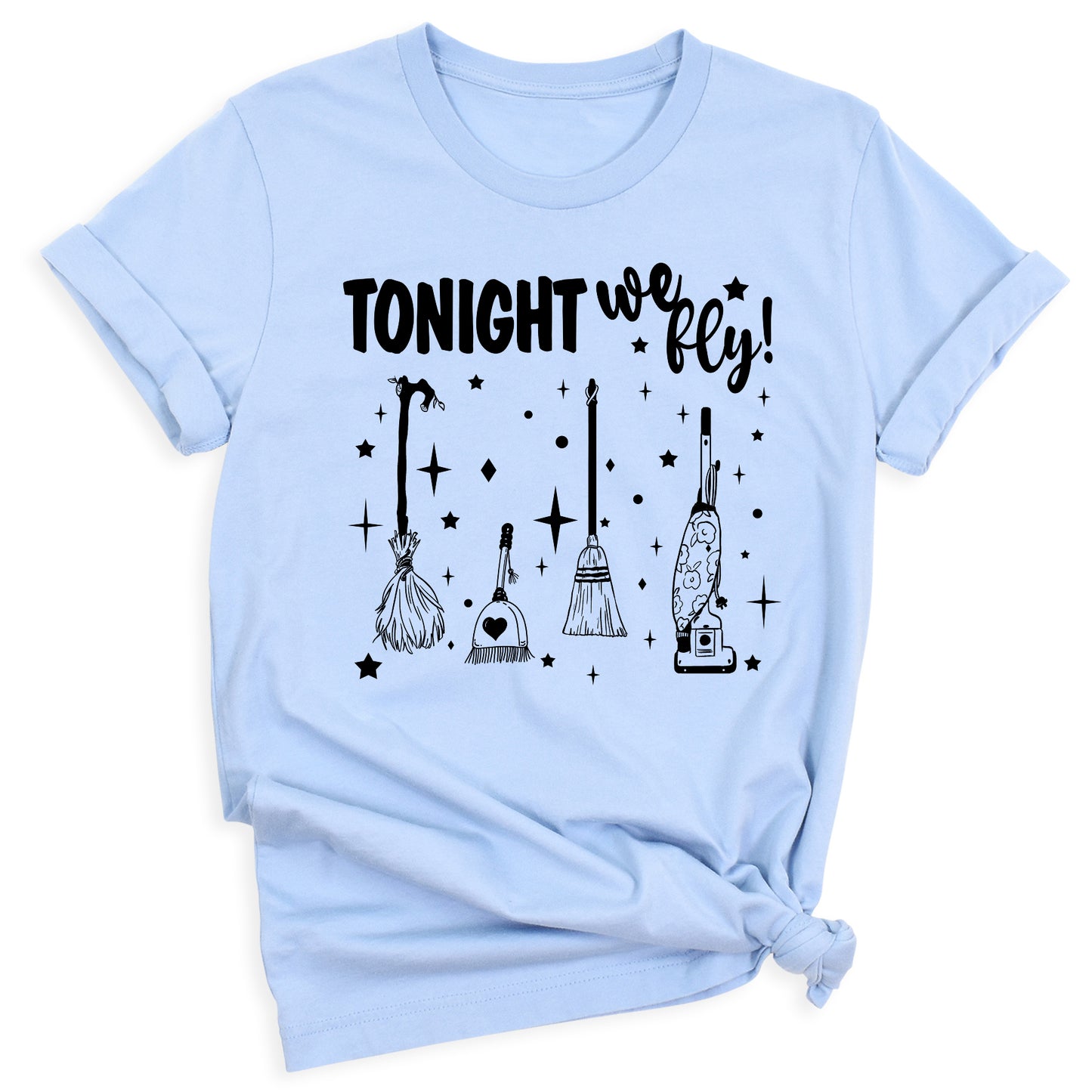 Tonight We Fly Witch Shirt – Funny Halloween Tee for Women Men, Spooky Season Top, Witch Humor Shirt, Fall Party Outfit, Witch Lover Gift