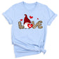 Love Buffalo Plaid Gnome Valentine Shirt Cute Red Heart Tee