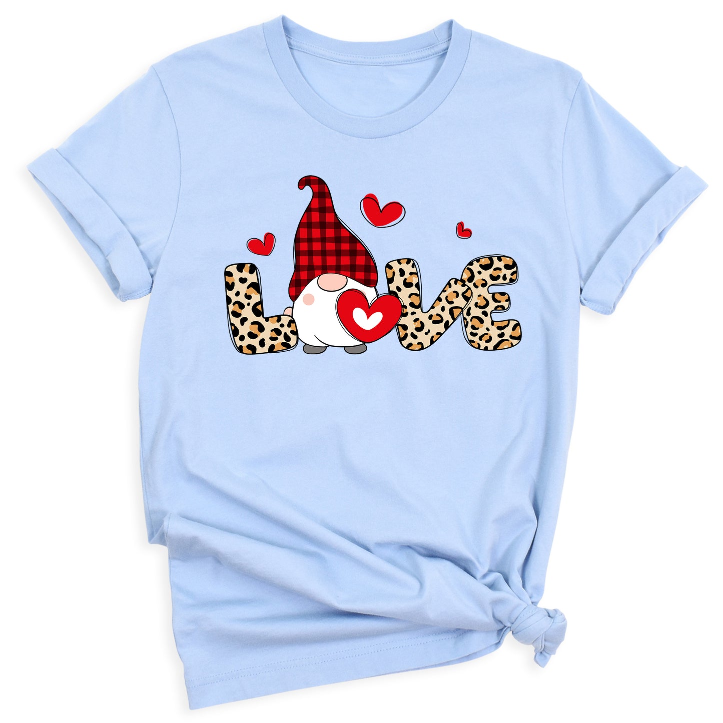 Love Buffalo Plaid Gnome Valentine Shirt Cute Red Heart Tee