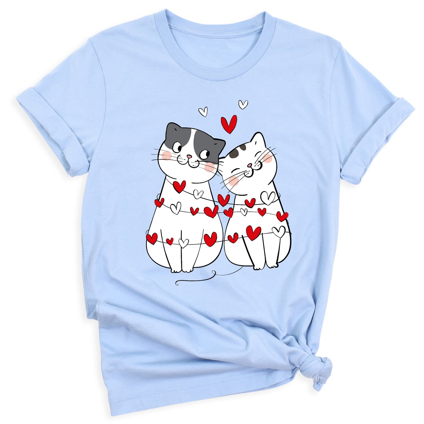Valentine’s Day Cat Shirt for Couples – Cute Cats with Hearts Tee