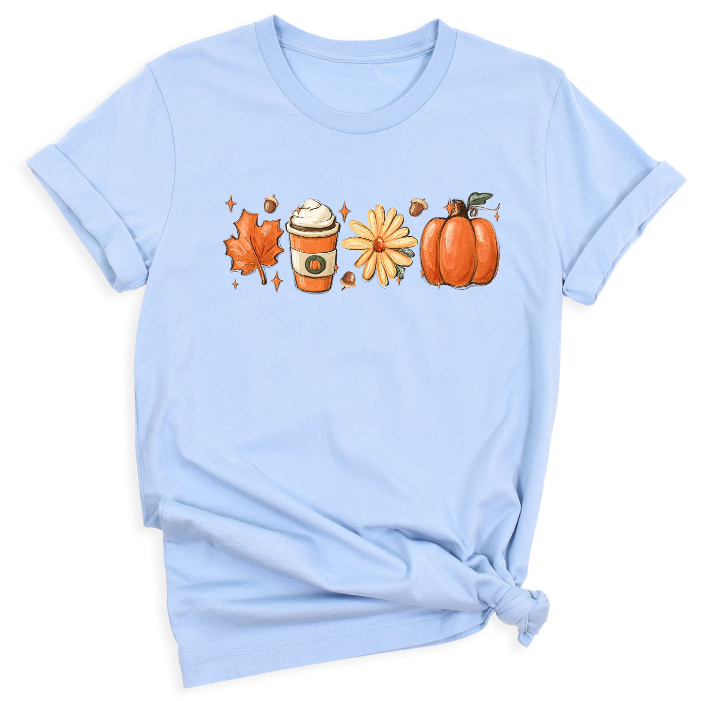 Thanksgiving Shirt with Leaves & Pumpkin – Retro Fall Coffee Lovers Tee