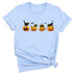 Halloween Pumpkin Cat Shirt – Cute Fall Shirt, Pumpkin Face Tee, Spooky Season Shirt for Halloween Party & Autumn Outfits