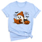 Reading Ghost Halloween Shirt – Book Lover Spooky Season Tee