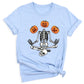 Funny Skeleton Yoga Halloween Shirt – Spooky Season Pumpkin Tee