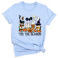 Tis The Season Halloween Coffee Shirt – Funny Fall Shirt for Women, Cute Pumpkin Coffee Tee, Autumn Halloween Gift