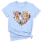 Halloween Elements Heart Shirt – Spooky Season Tee | Women’s Ghost & Pumpkin Shirt