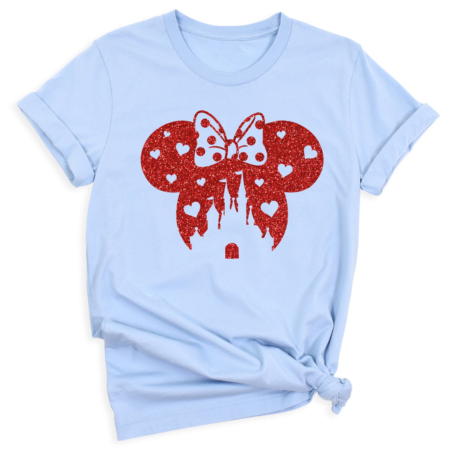 Glitter Mickey Minnie Couple Shirt – Disney Valentine Family Tee