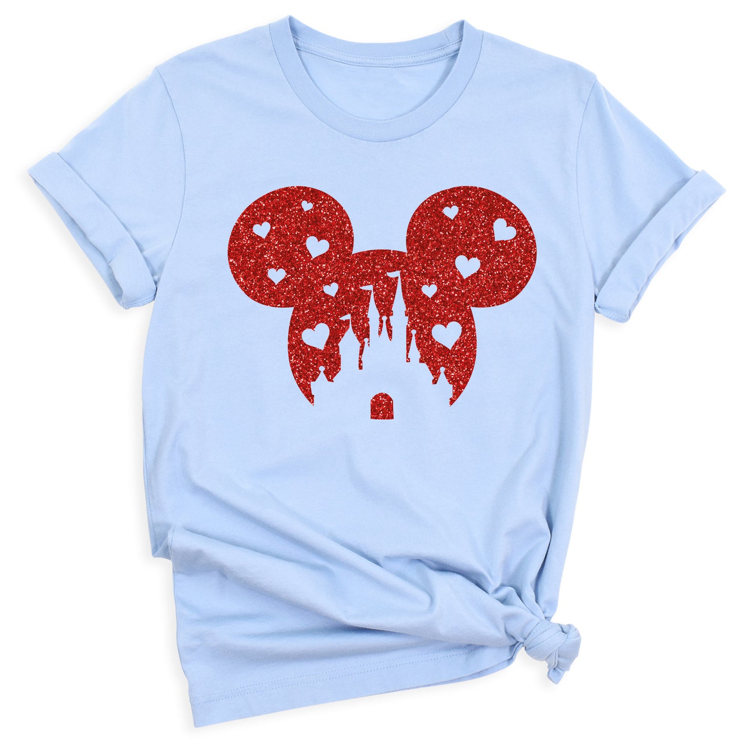 Glitter Mickey Minnie Couple Shirt – Disney Valentine Family Tee