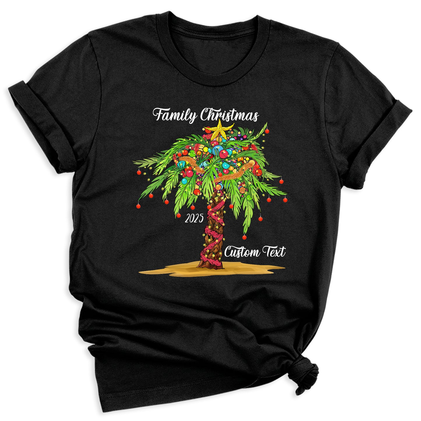 Custom Family Christmas Tree Shirts – Matching Christmas T-Shirts with Personalized Name & Year | Holiday Family Outfit
