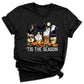 Tis The Season Halloween Coffee Shirt – Funny Fall Shirt for Women, Cute Pumpkin Coffee Tee, Autumn Halloween Gift
