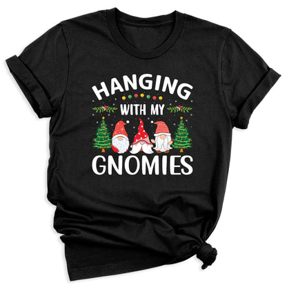 Hanging With My Gnomies Christmas Shirt – Cute Gnome Holiday Tee, Family Matching Xmas T-Shirt, Santa Gnome Party Shirt