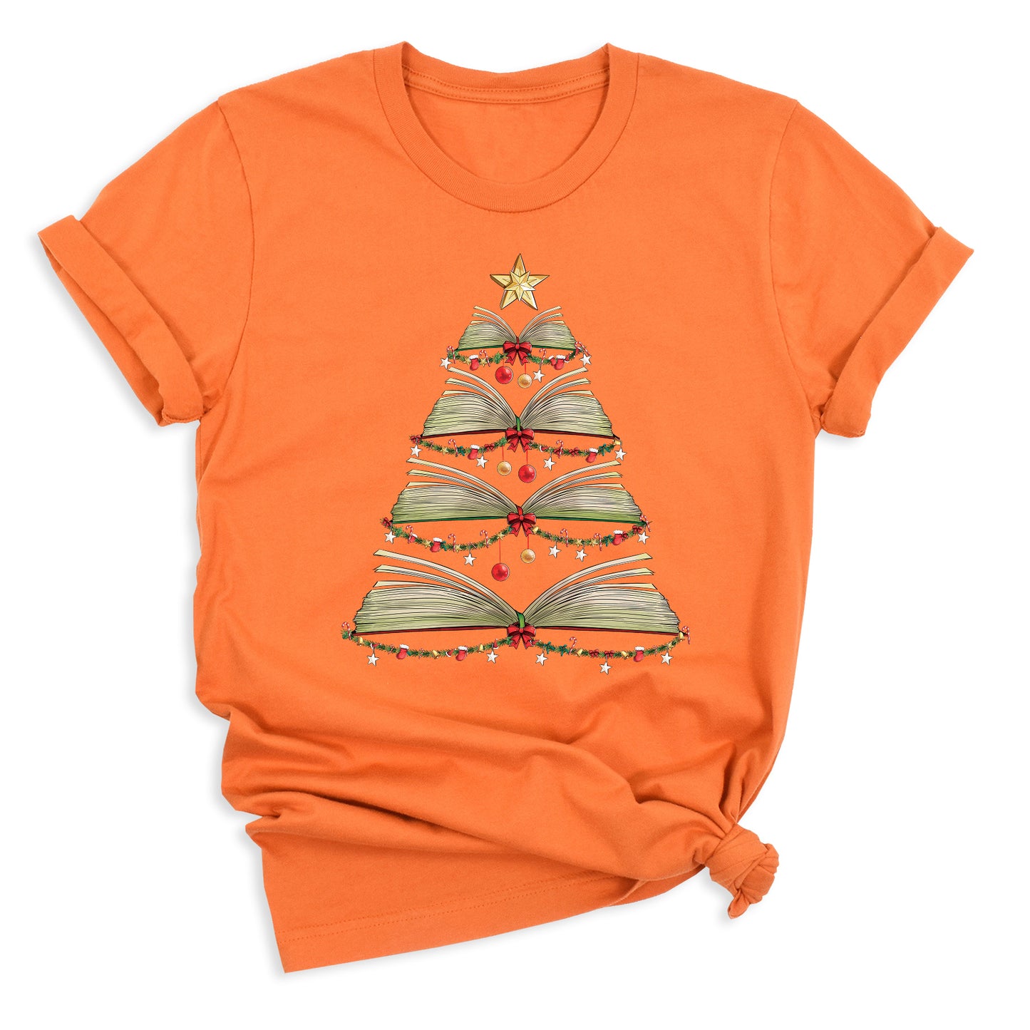 Books Tree Christmas Shirt – Book Lover Holiday Bookworm Tee