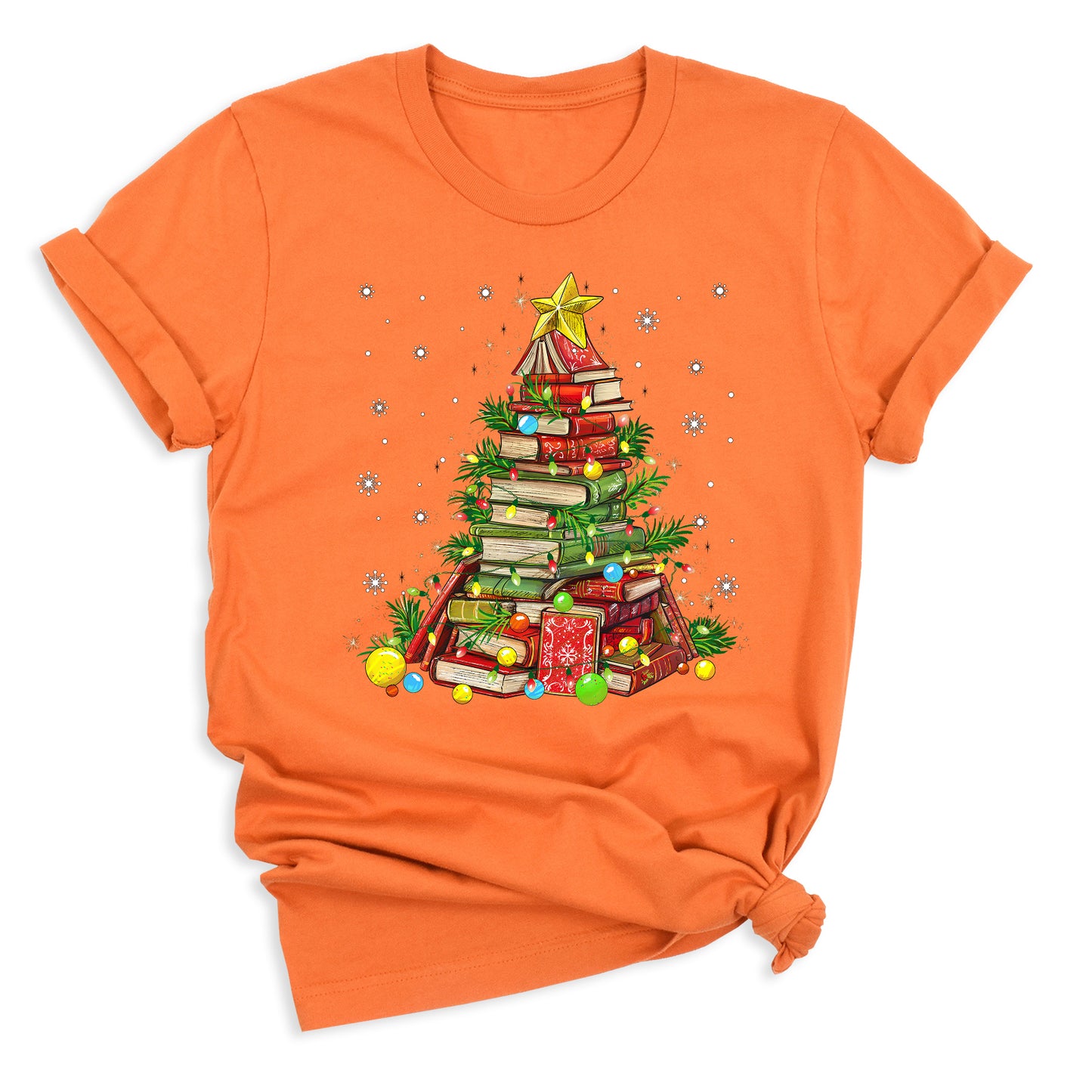 Christmas Books Tree Shirt – Book Lover Holiday Tee, Reading Xmas Top for Teachers, Students & Librarians