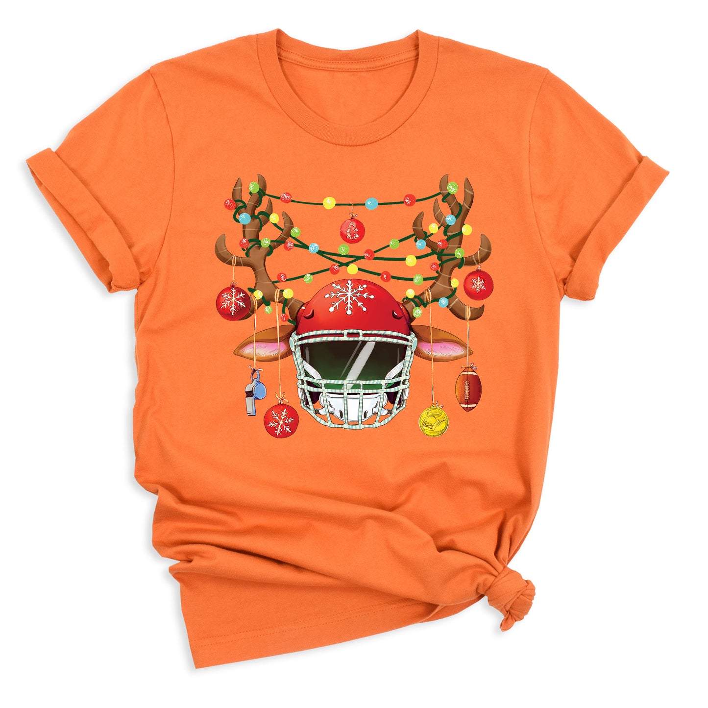 Football Christmas Shirt – Sports Xmas Lights Tee for Game Day