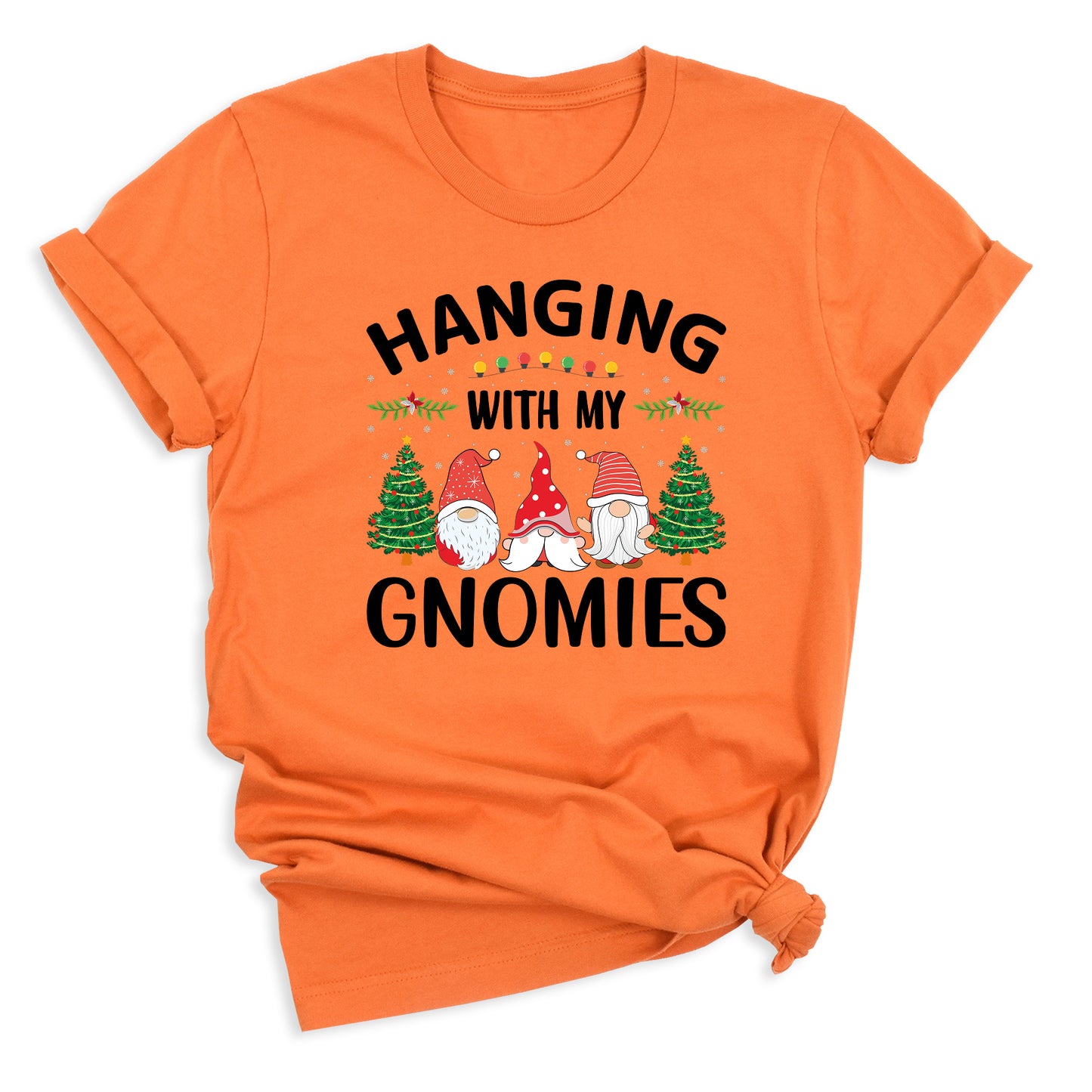 Hanging With My Gnomies Christmas Shirt – Cute Gnome Holiday Tee, Family Matching Xmas T-Shirt, Santa Gnome Party Shirt
