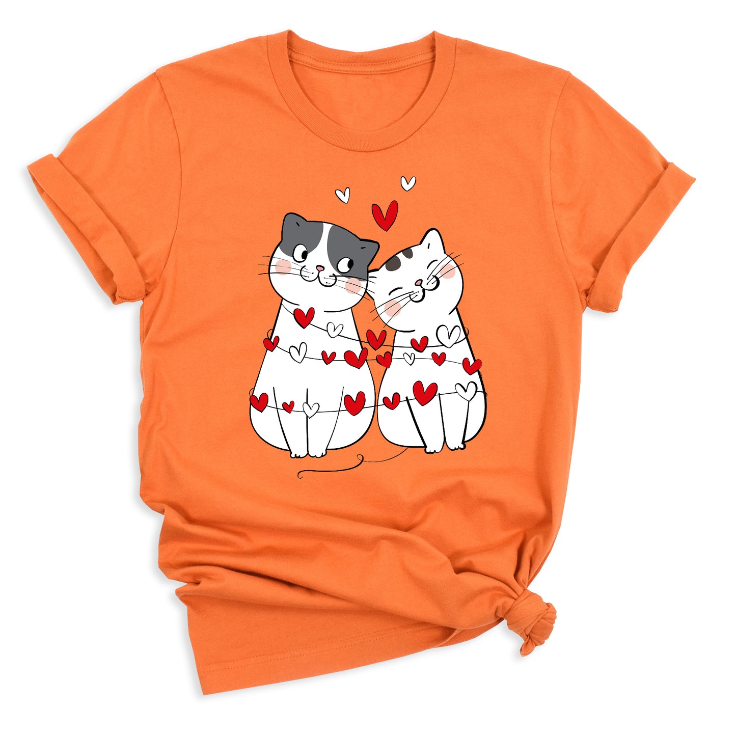 Valentine’s Day Cat Shirt for Couples – Cute Cats with Hearts Tee