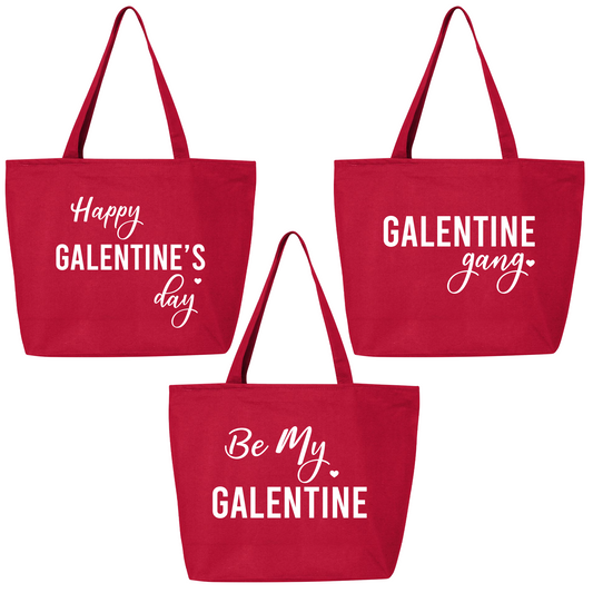 Galentine Gang Tote Bag – Zippered Galentines Day Canvas Bag